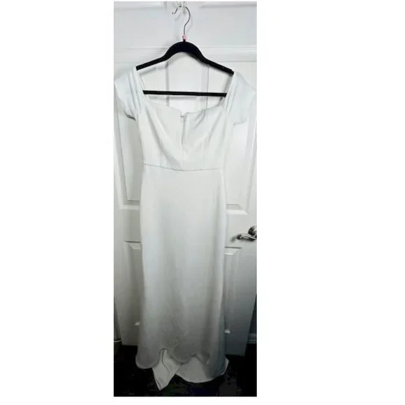 Loveliest Aura White Off-the-Shoulder Mermaid Maxi Dress Size 1X NWOT - Picture 11 of 12